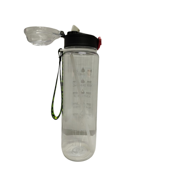 Botella de agua transparente